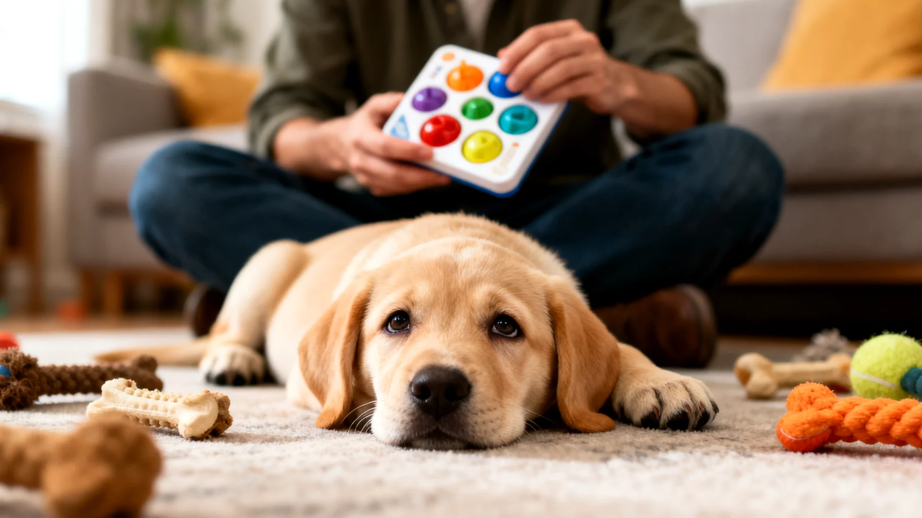 Welpen haben einen enormen Energieüberschuss und benötigen altersgerechte Beschäftigung, die ihre kognitiven Fähigkeiten fördert, ohne sie körperlich zu überfordern, da ihre Knochen und Gelenke noch im Wachstum sind"